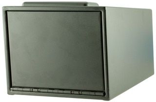 Bulldog Magnum Biometric Pistol Vault features a black powder finish and quiet opening door